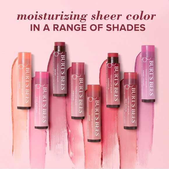 $4❤️🔥 Burt’s Bees Tinted Lip Balm RED DAHLIA NEW Gloss Treatment - Picture 4 of 7